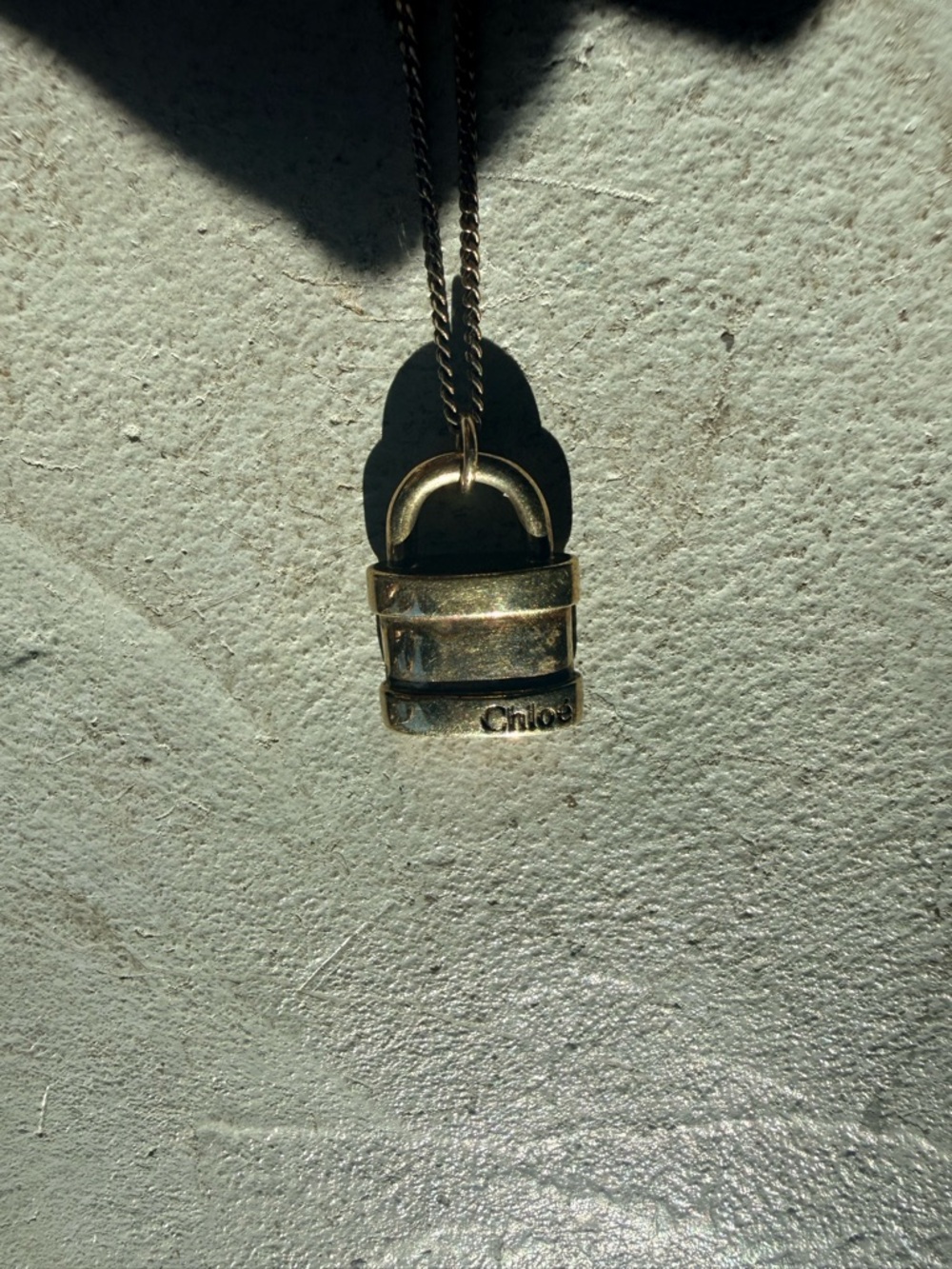 Chloé Gold Paddington Padlock Pendant Necklace